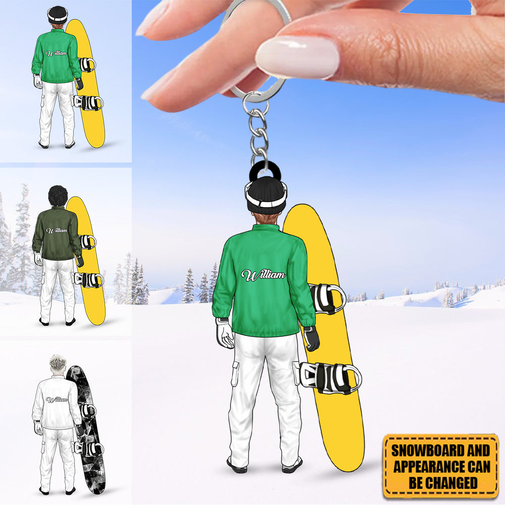 Personalized Gifts Snowboarding Keychain For Man, Snowboarding Lovers