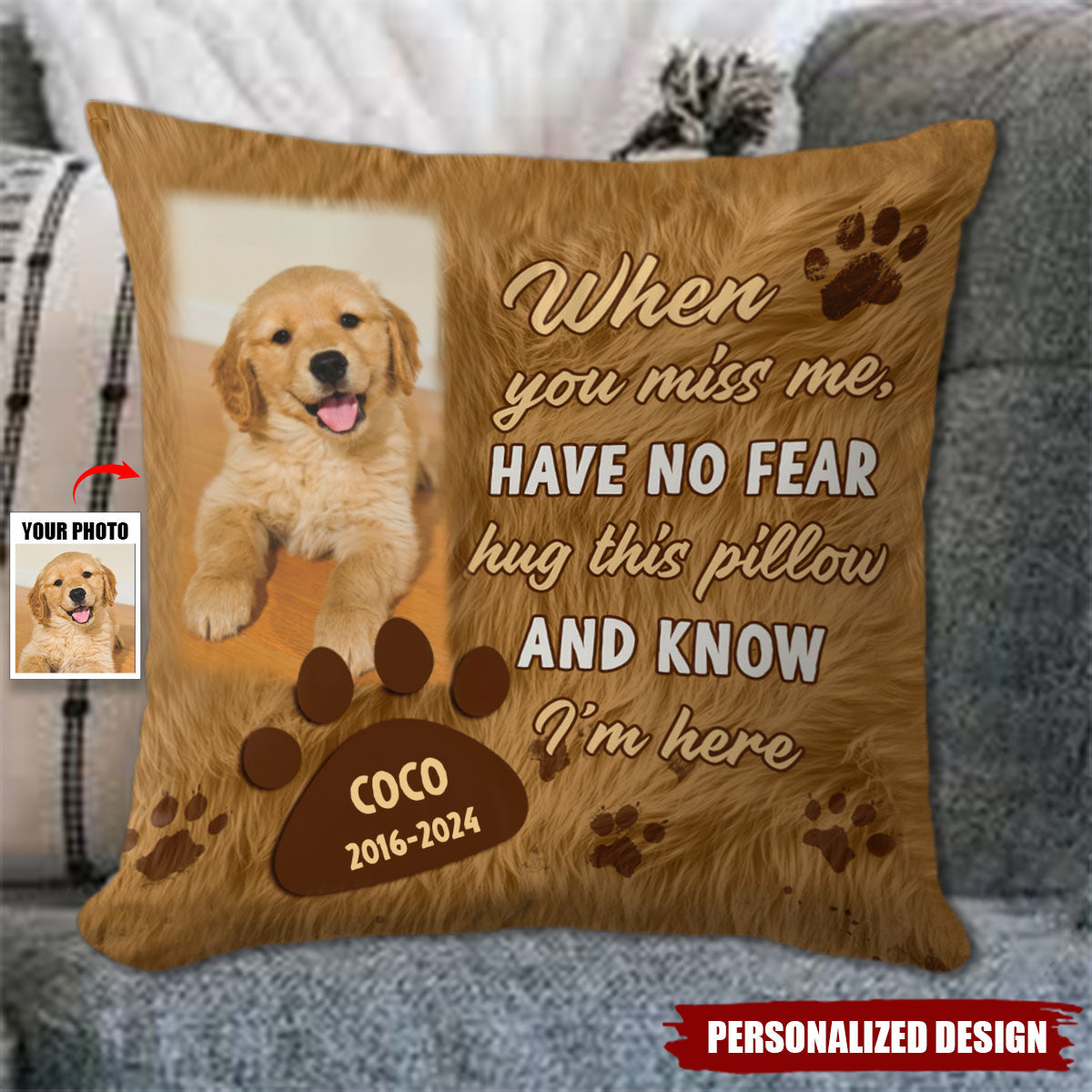 When You Miss Me Have No Fear - Personalized Pillow