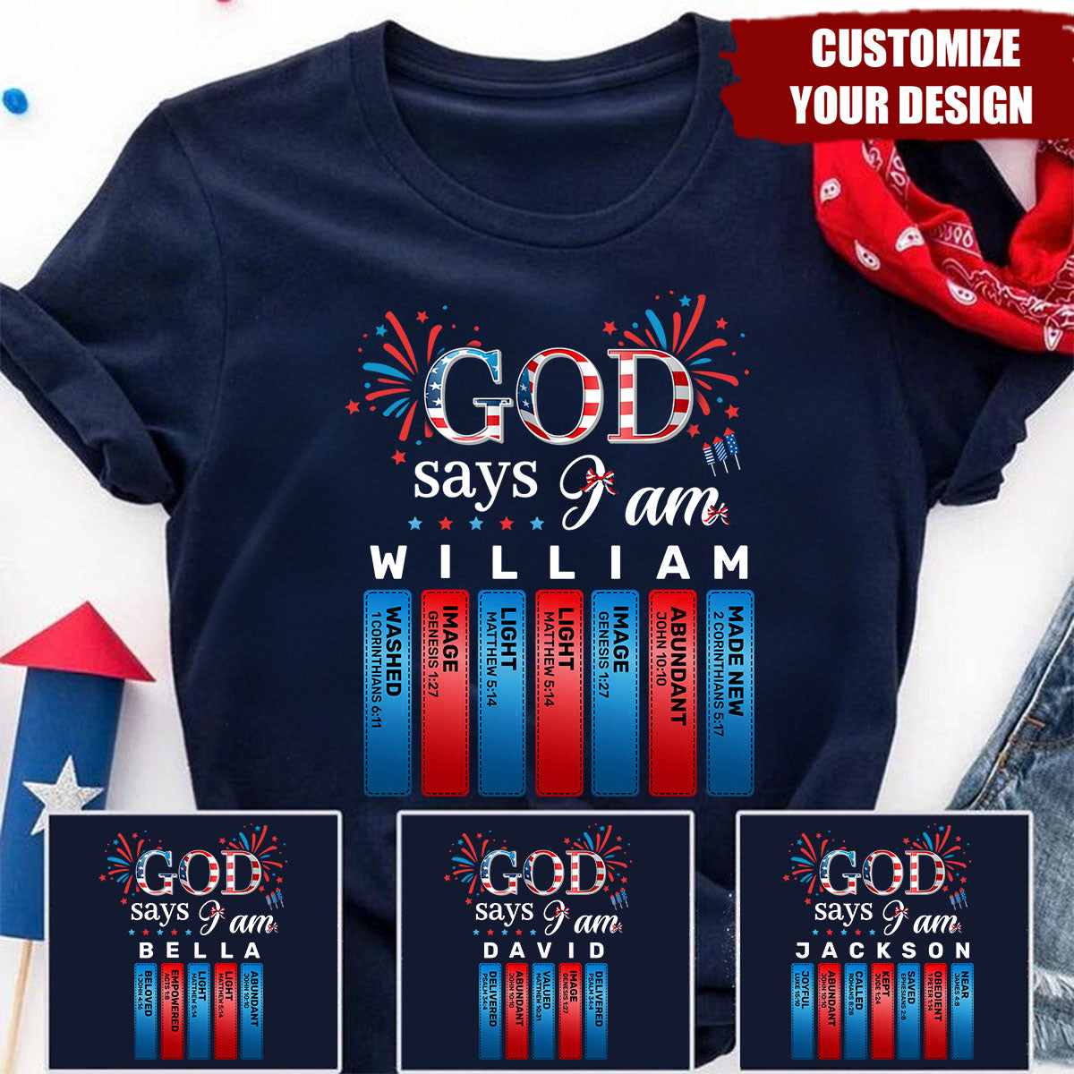 God Says I Am - Personalized Unisex T-shirt