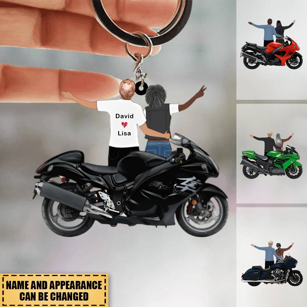 Riding Together - Personalized Keychain for Couples, Motorcycle Lovers