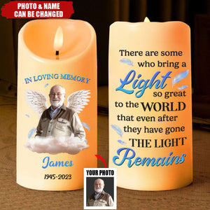 Custom Photo A Light So Great To The World - Memorial Personalized LED Candle