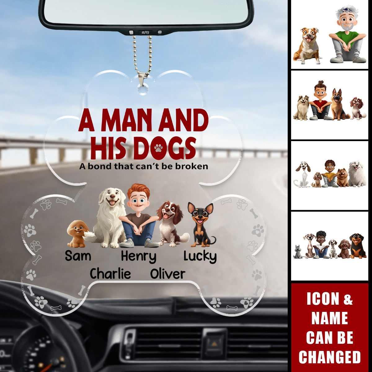 A Man & His Dogs Has Unbreakable Bond - Personalized Ornament - Gift For Pet Owners
