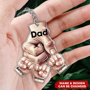 Gift For Father And Kids - Personalized Acrylic Keychain