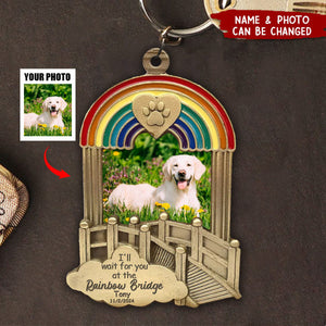 Personalized Rainbow Bridge Pet Memorial Stainless Keychain