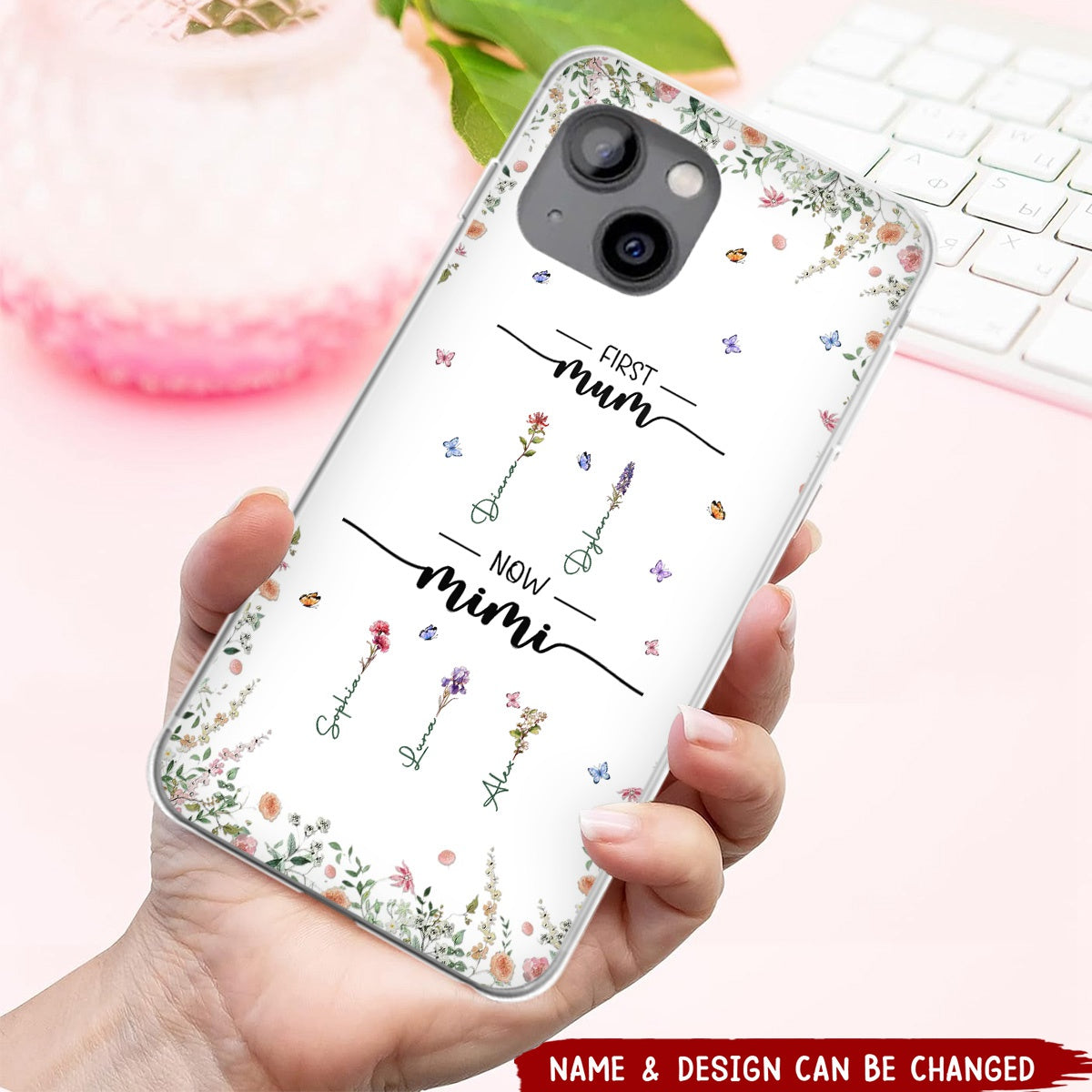 First Mom Now Granny - Family Personalized Custom Clear Phone Case - Gift For Mom, Grandma