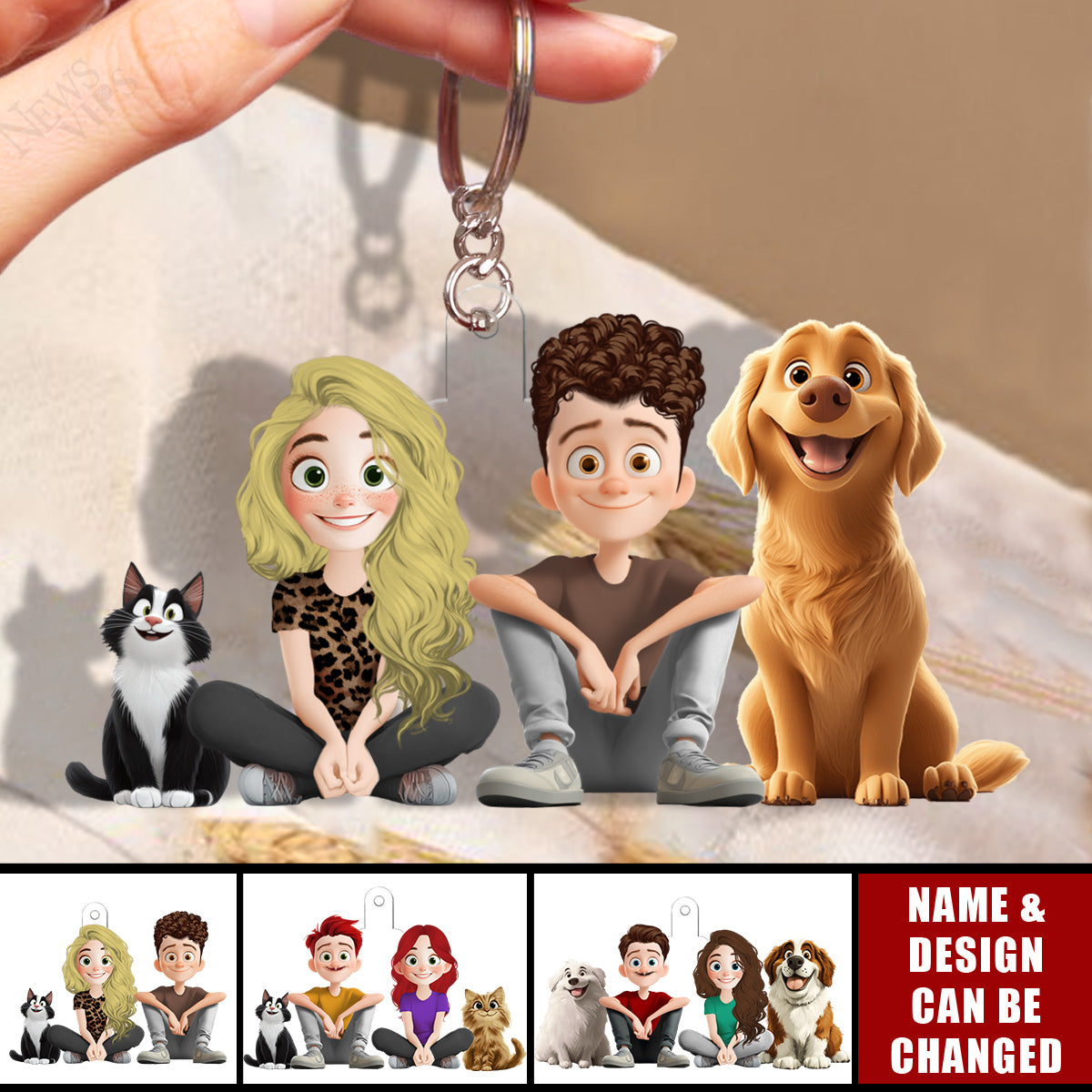 You And Me For Dog Parents - Personalized Acrylic Keychain