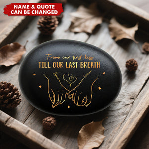 Hand In Hand, Come What May Personalized Printed Rock - Anniversary Wedding Gifts