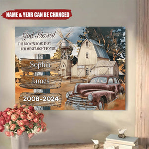 The Broken Road That Led Me Straight To You - Personalized Custom Poster Gifts For Couple