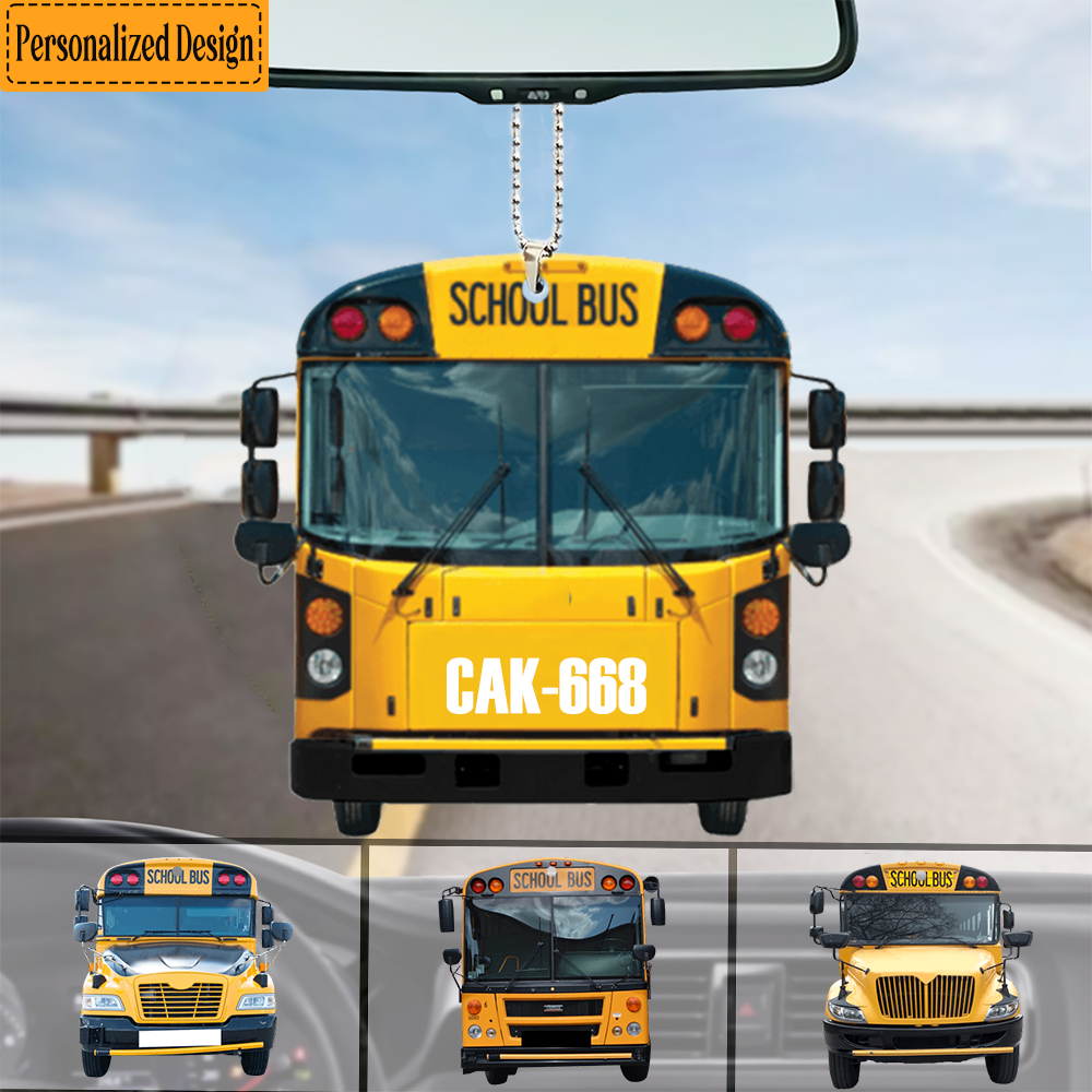 School Bus Acrylic Ornament, Gift For Bus Driver