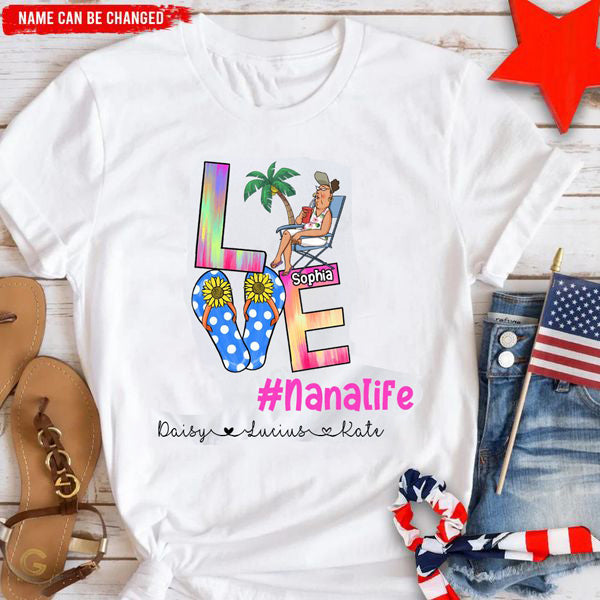 Personalized Summer Love Nana Life Kid T-Shirt