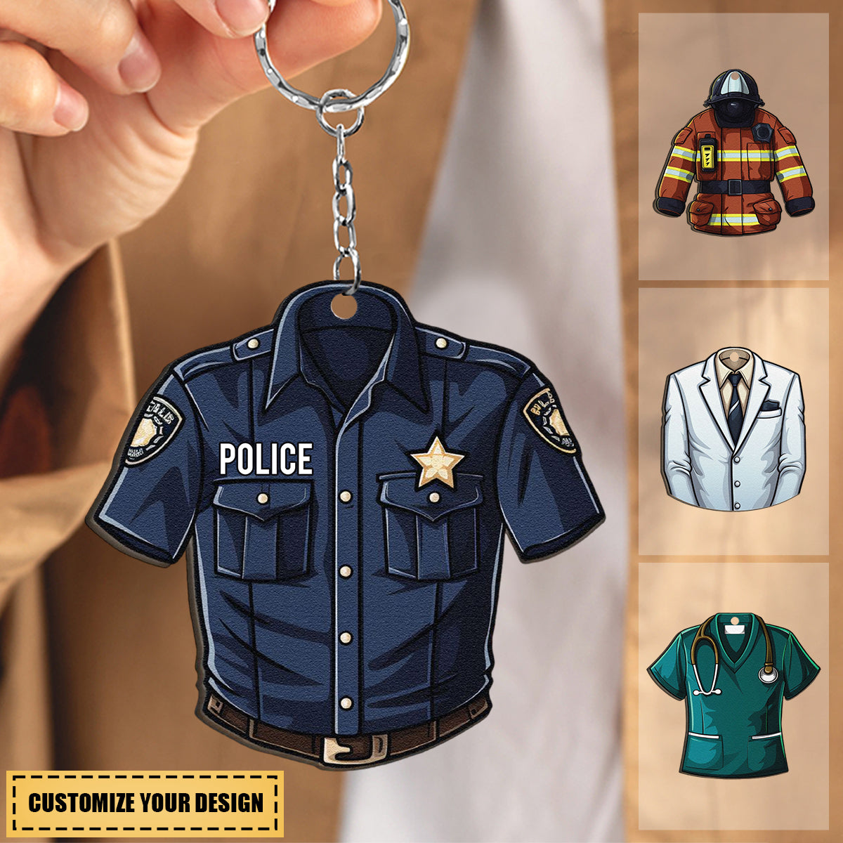 Job Uniform - Personalized Custom Shaped Keychain