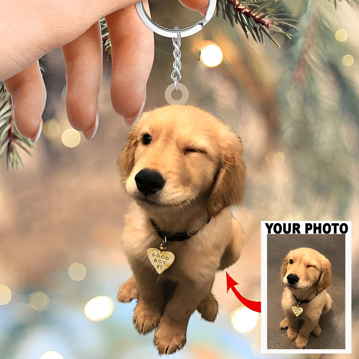 Personalized Keychain - Gift For Dog Lover - Custom Your Photo Keychain