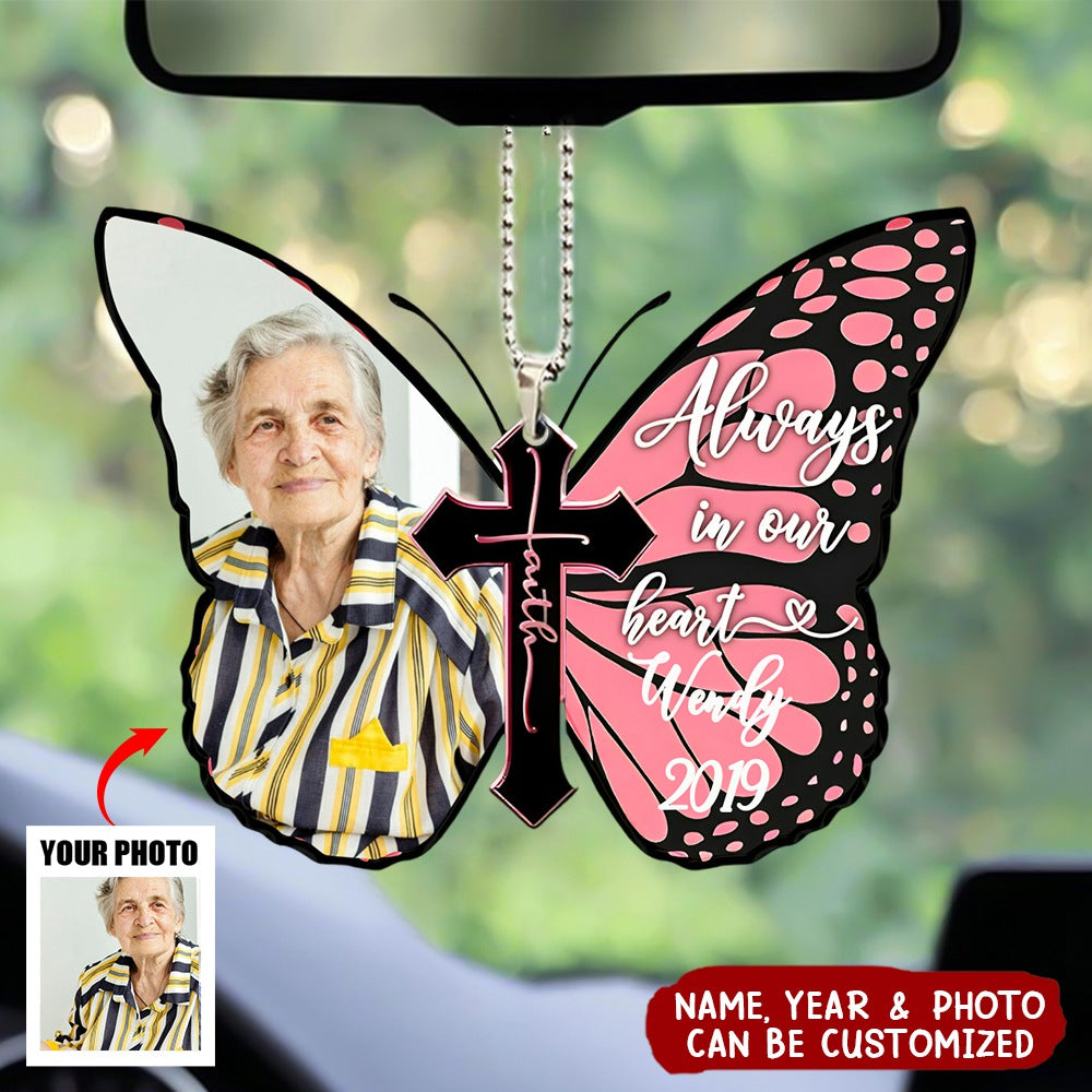 Always In Our Heart Memorial Gift Your Family Car Hanging Personalized Ornament