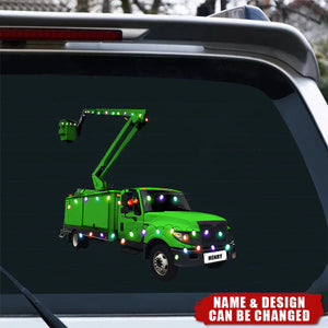 Lineman Bucket Truck - Personalized Decal - Gift for Lineman