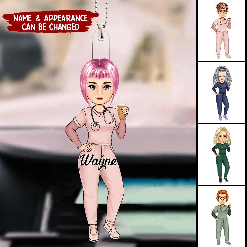 Personalized Nurse Doll Acrylic Ornament, Gift For Nurse