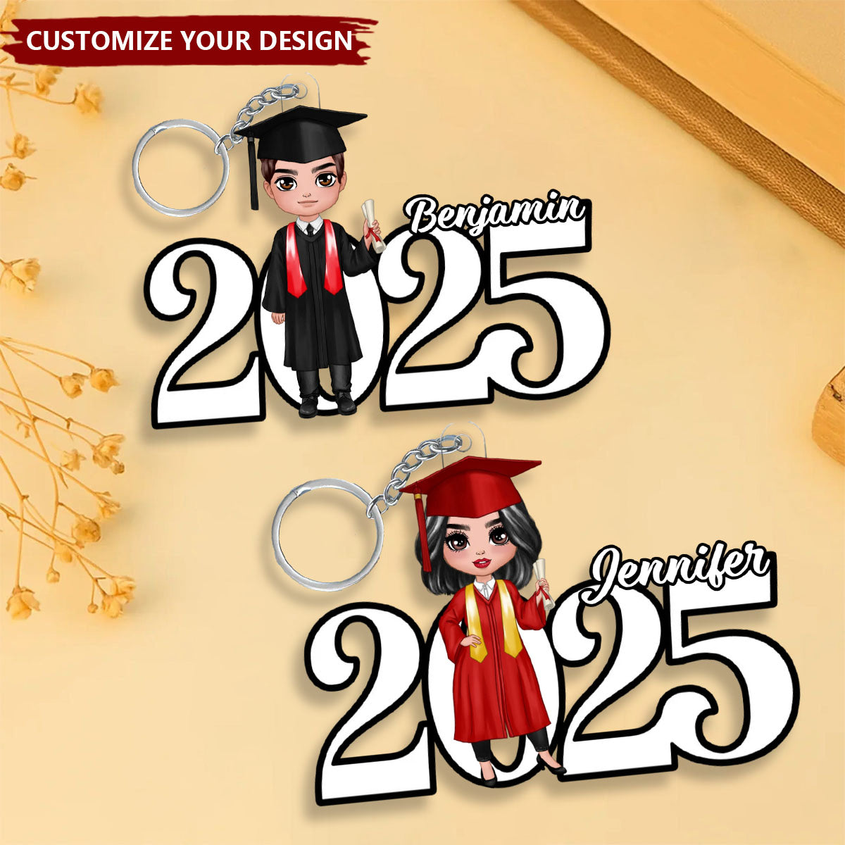 2025 Graduation Senior Personalized Acrylic Keychain