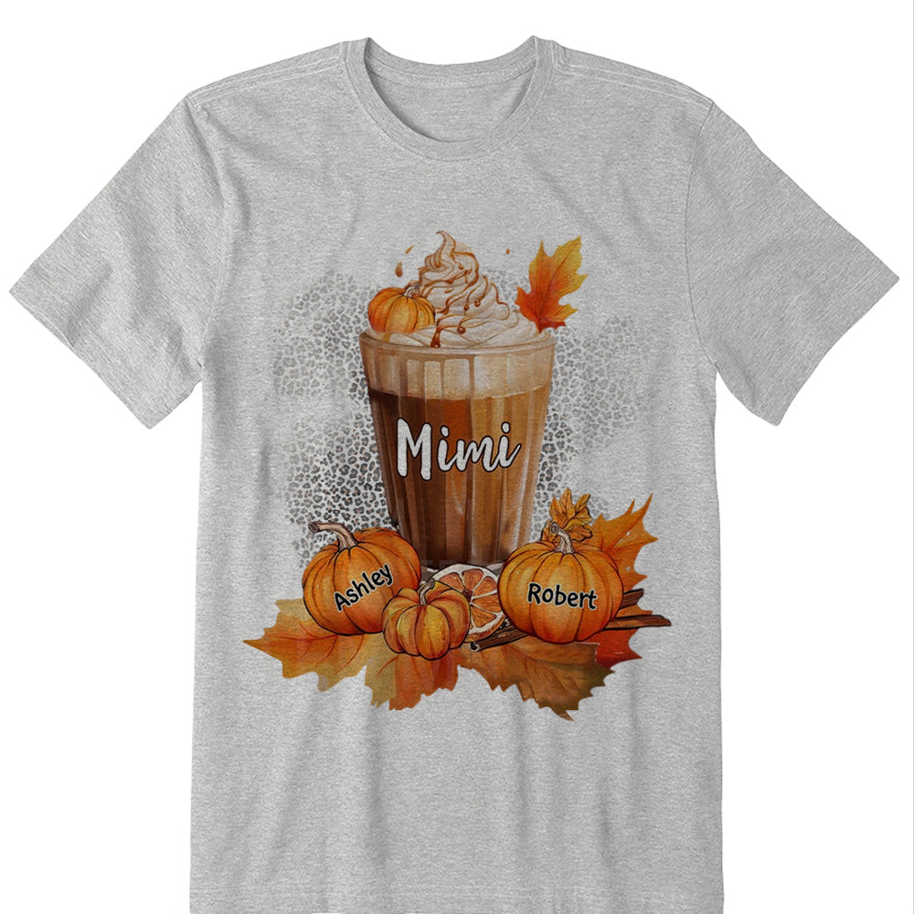Grandma Mom Mimi Pumpkin Spice Latte Personalized Shirt