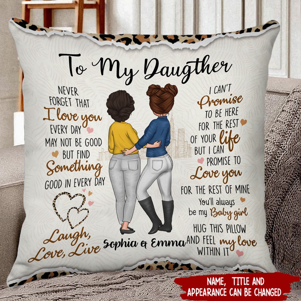 To My Daughter - Gift For Daughter Personalized Pillow