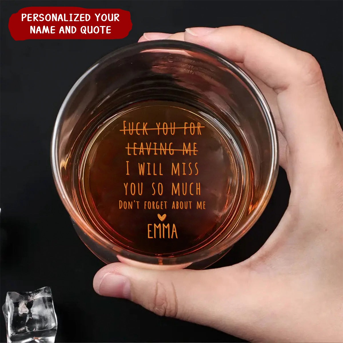 We Will Miss You So Much Funny - Personalized Engraved Whiskey Glass