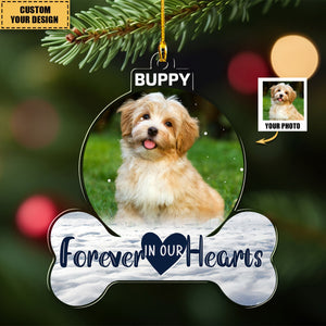 Forever In My Heart - Personalized Pet Memorial Acrylic Photo Ornament