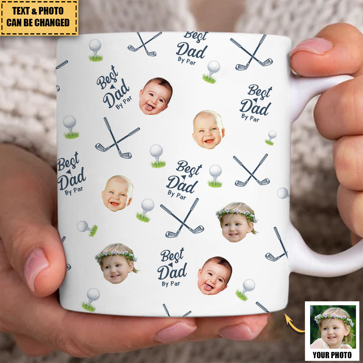Best Dad By Par - Personalized Photo Mug