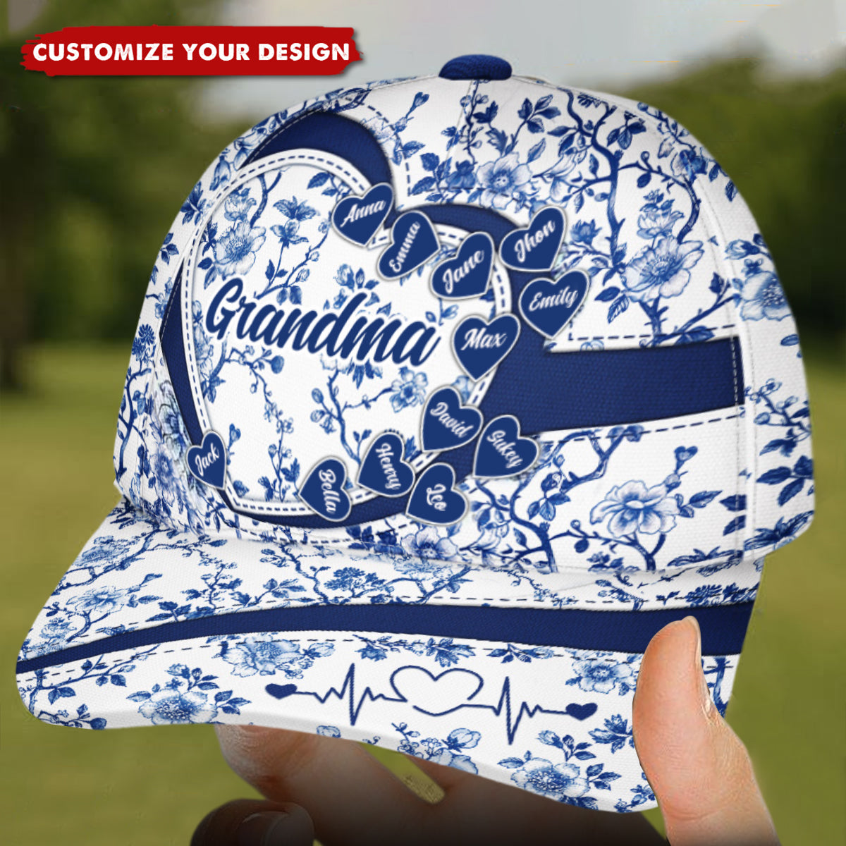 Grandma Mom Toile De Jouy - Personalized Classic Cap