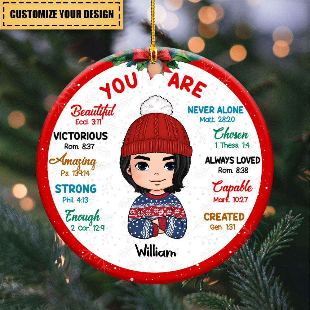 Gift For Son Daughter Grandson Granddaughter You Are Bible Verse Circle Ornament