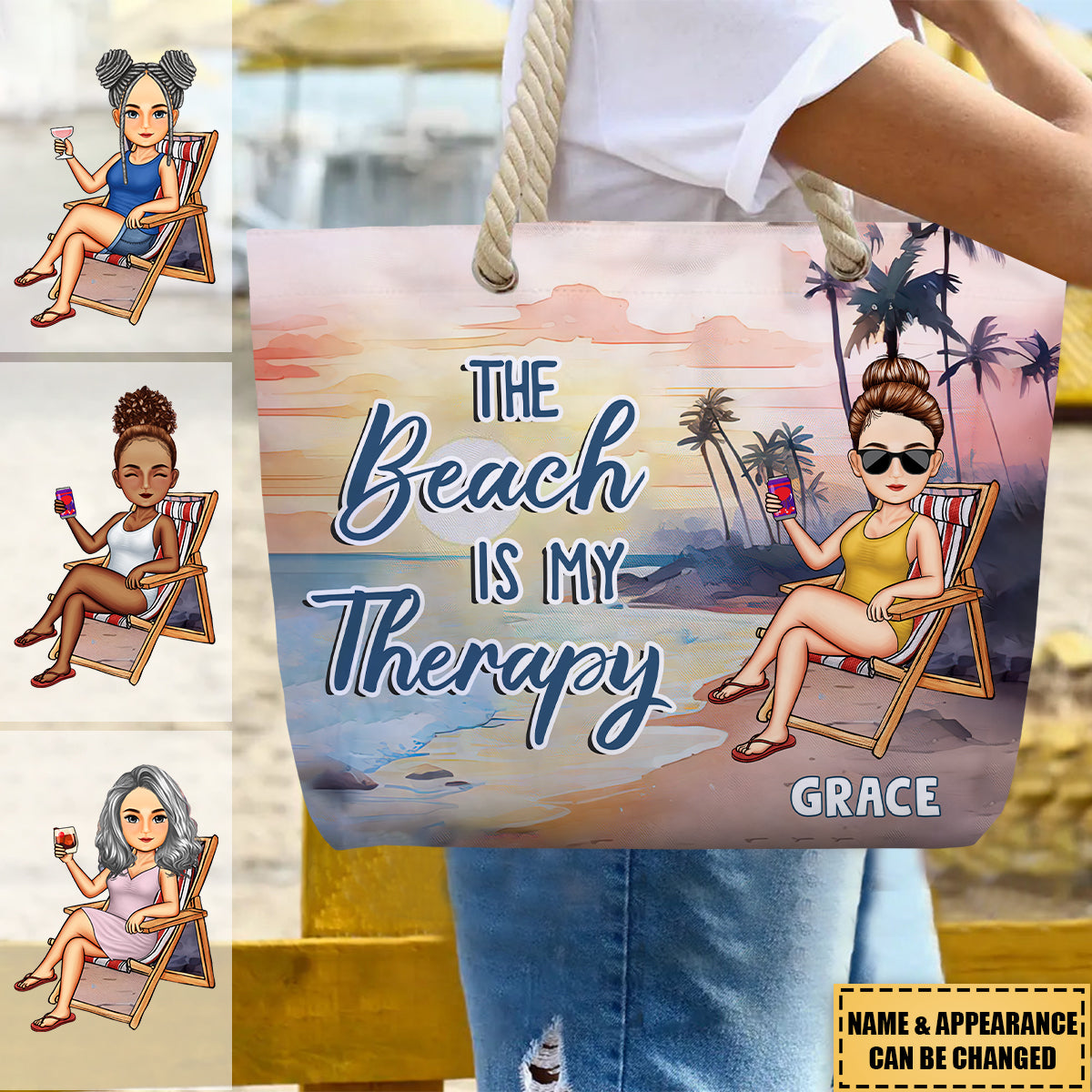 Beach Lovin' Girl Personalized Beach Bag