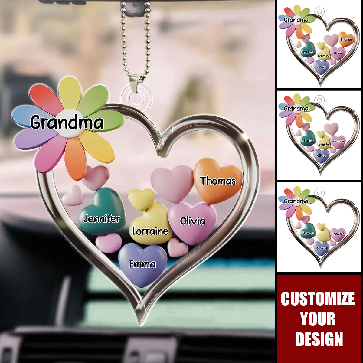 A Grandmother Is A Gift From Above - Personalized Acrylic Car Ornament, Gift For Mom, Grandma