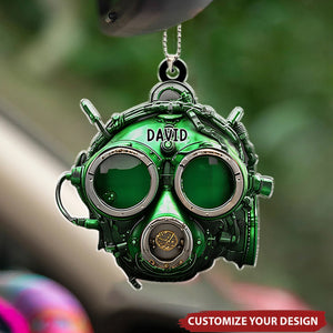 Personalized Gifts For Diving Lovers, Scuba Diving Acrylic Car Ornament