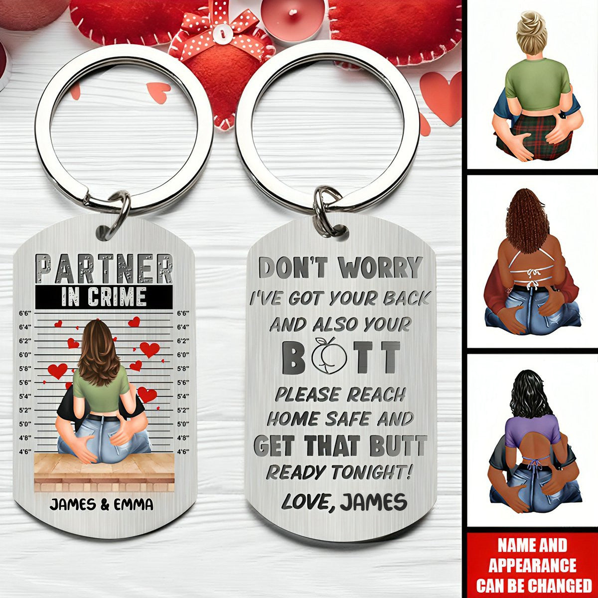 Personalized Couple Stainless Steel Keychain - Gift Idea For Couple/Him/Her/Valentine's Day - Don't Worry I've Got Your Back