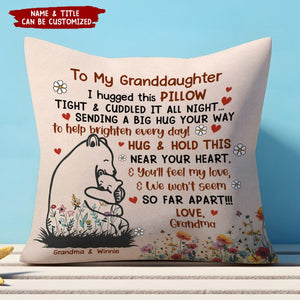 Floral Bears Hugged This Soft Pillow Personalized Pillow