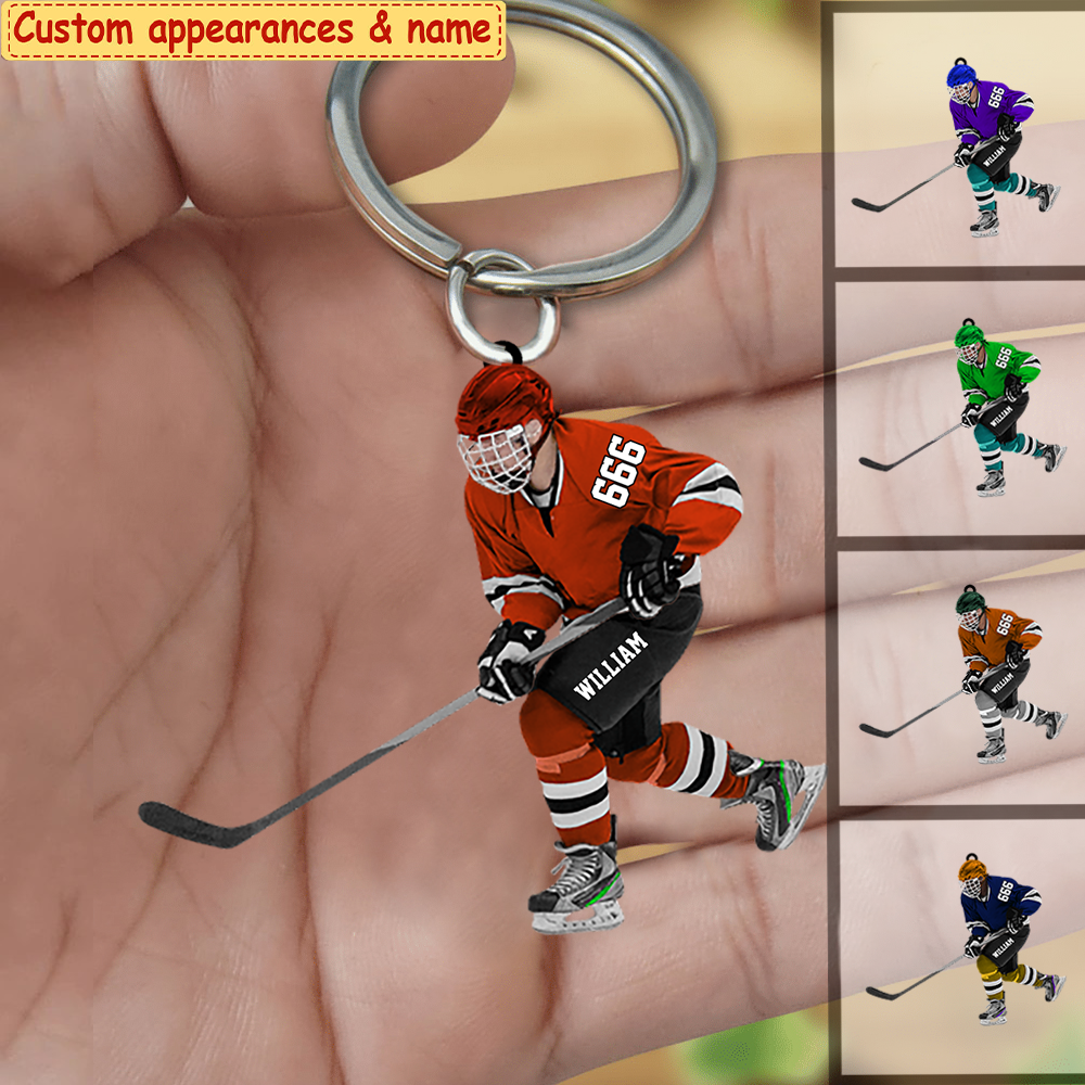 Personalized Ice Hockey Acrylic Keychain