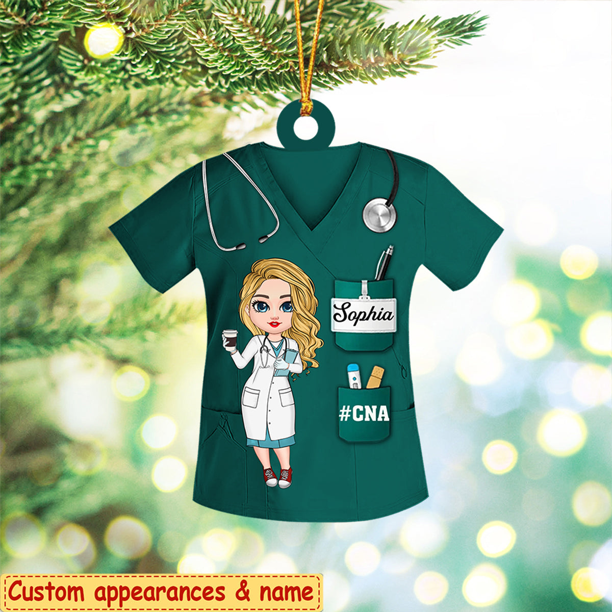 Nurse Life Pretty Doll Nurse Personalized Christmas Ornament