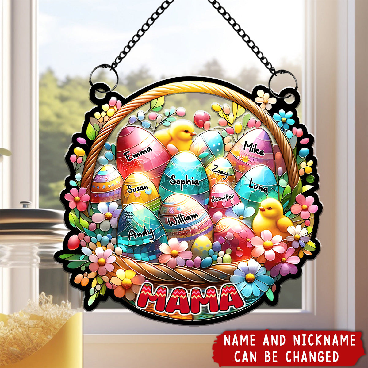 Personalized Easter Gifts For Grandma Suncatcher Ornament Easter Eggs