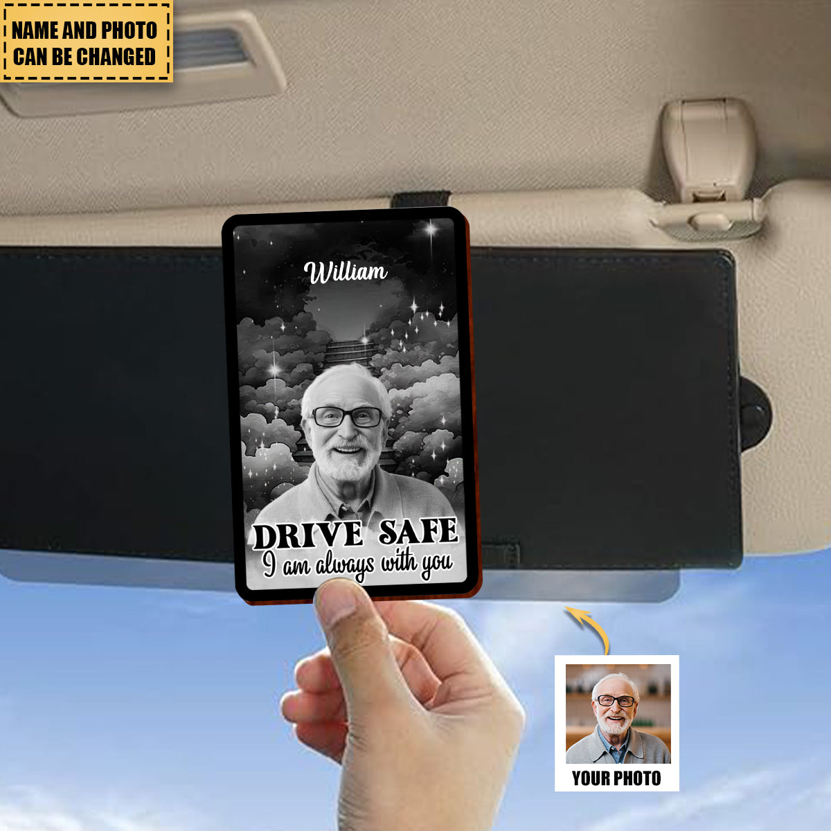 The Call To Heaven - Personalized Memorial Shaped Car Visor Clip