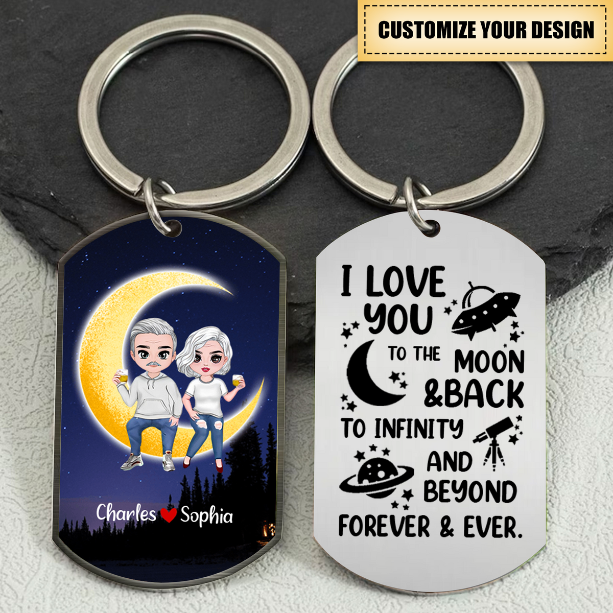 I Love You Forever And Ever, Personalized Keychain, Couple Gifts, Gifts For Her, Gifts For Him