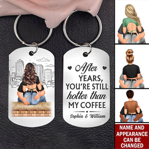 Drive Safe Handsome I Need You Here With Me - Gift Idea For Couple - Personalized Stainless Steel Keychain