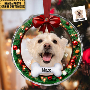 In Loving Memory Personalized Circle Glass Christmas Ornament