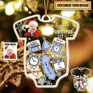 Custom Personalized Baby's First Christmas Ornament - Christmas Gift Idea For Baby - Upload Photo