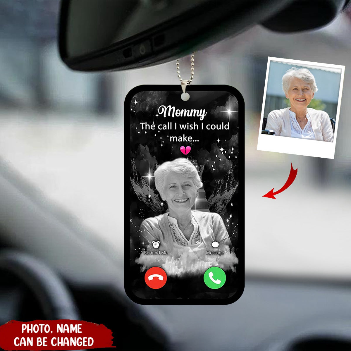 The Call I Wish I Could Make Custom Photo Memorial Personalized Car Ornament