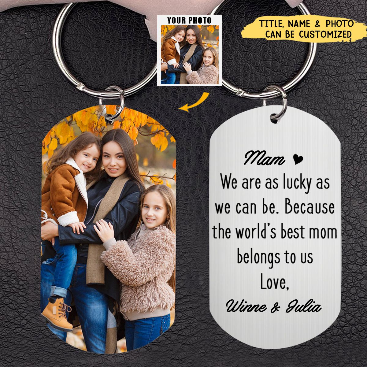 World's Best Mom - Personalized Photo Stainless Steel Keychain