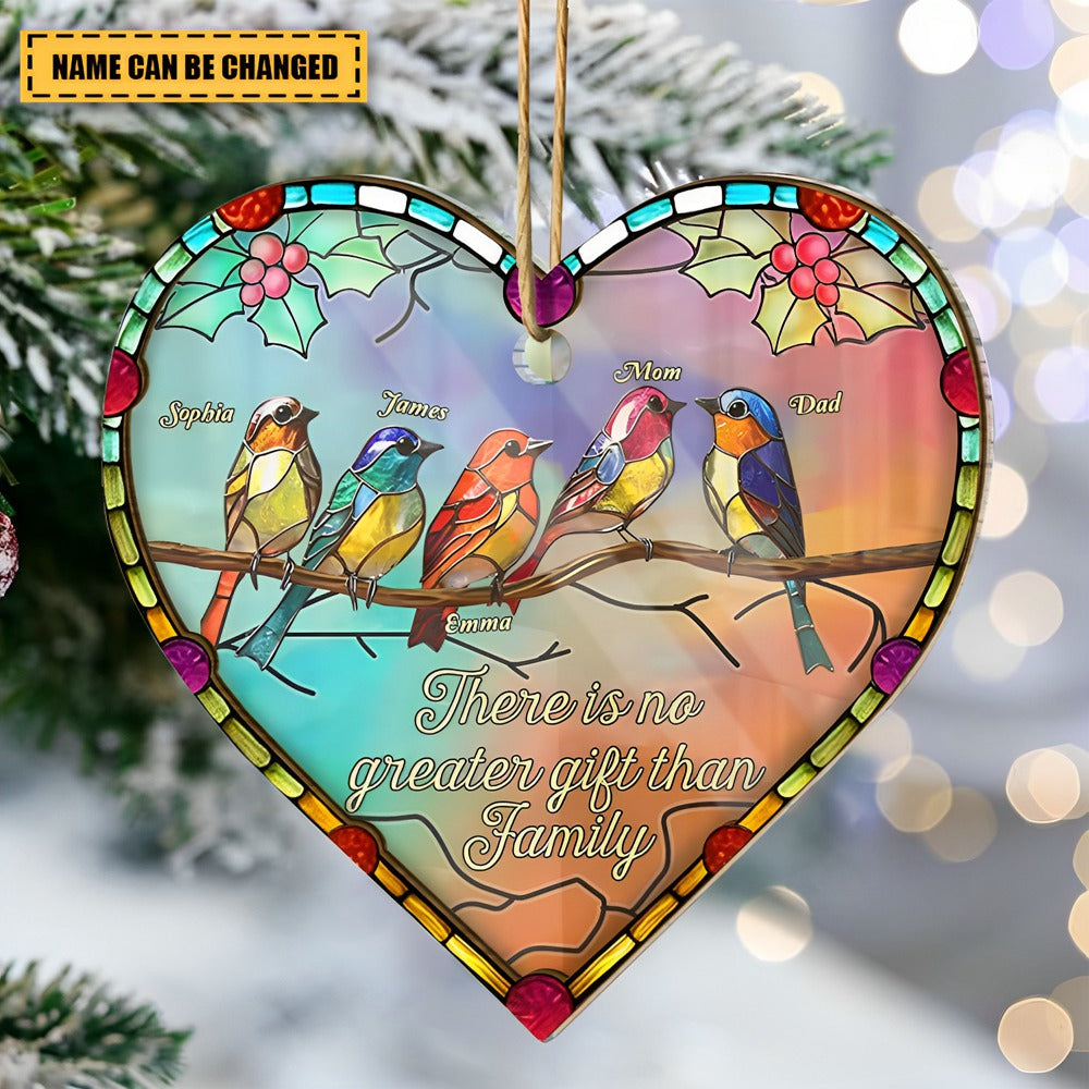 There Is No Greater Gift Than Family - Personalized Custom Suncatcher Layer Mix Ornament - Christmas Gift For Family, Family Members