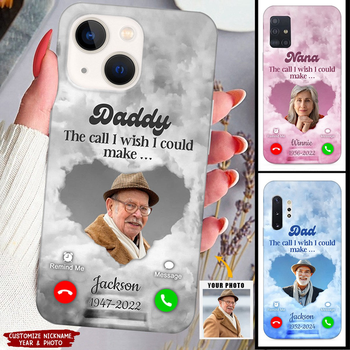 Herat In Heaven,The I Call I Wish I Could Make Personalized Memorial Phone Case