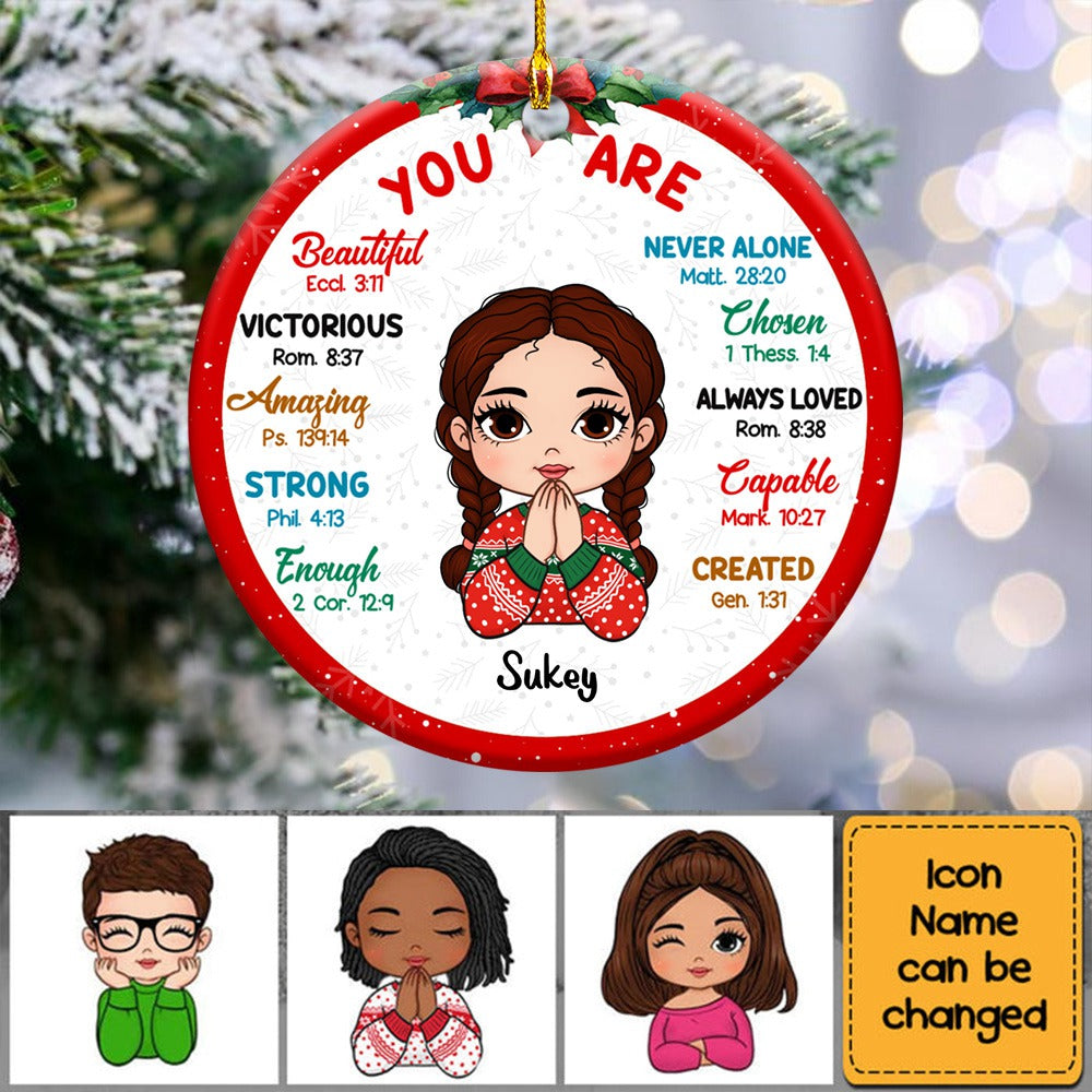 Gift For Son Daughter Grandson Granddaughter You Are Bible Verse Circle Ornament