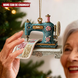 Vintage Sewing Machine - Personalized Sewing Ornament