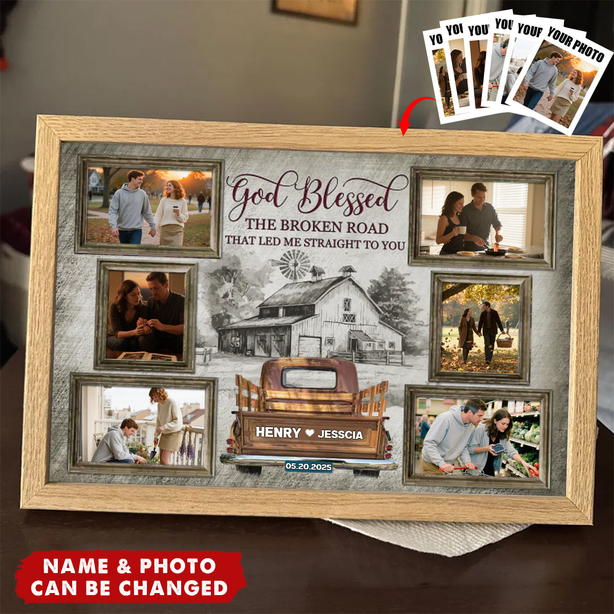 Personalized Photo Canvas Prints, Beautiful Farmhouse Dem Poster