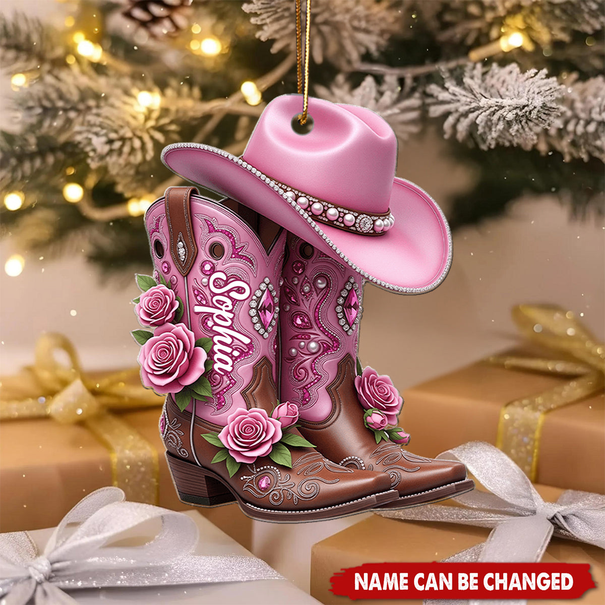 Cowgirl Boots - Personalized Cowgirl Ornament