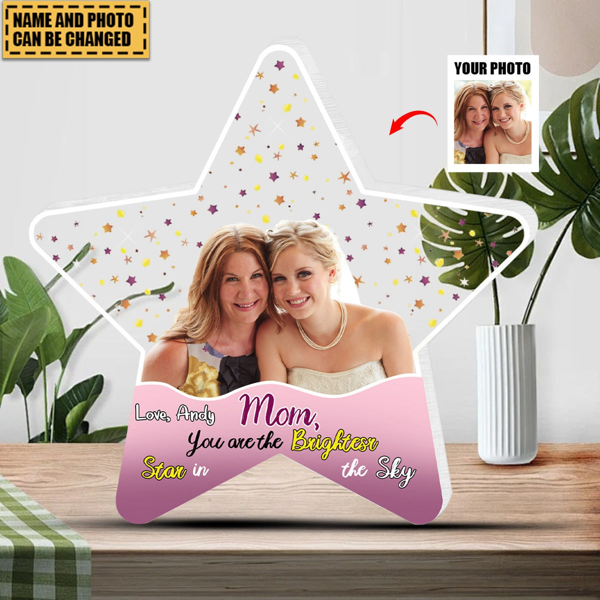 Custom Photo Gifts For Mom Plaque You Are The Brightest Star In The Sky