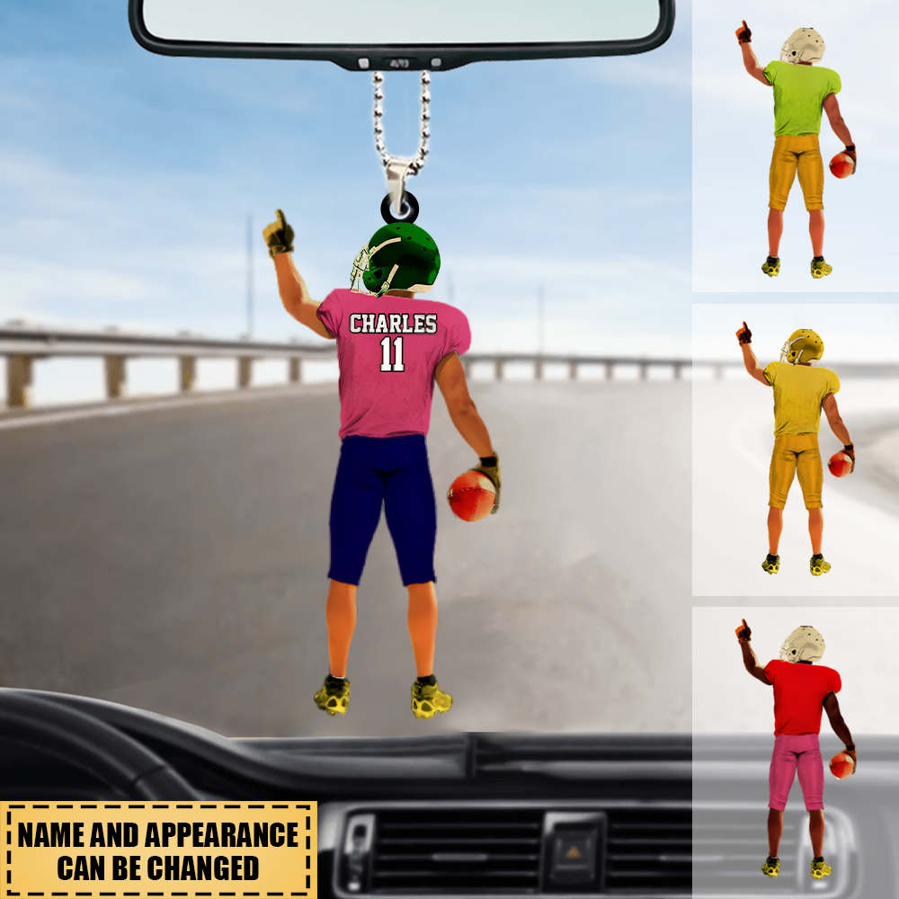 Football Ornament, with custom Name, Number & Appearance, American Football Gift, Gifts For American Football Players, Sport Gifts For Son, Football Lover Gifts